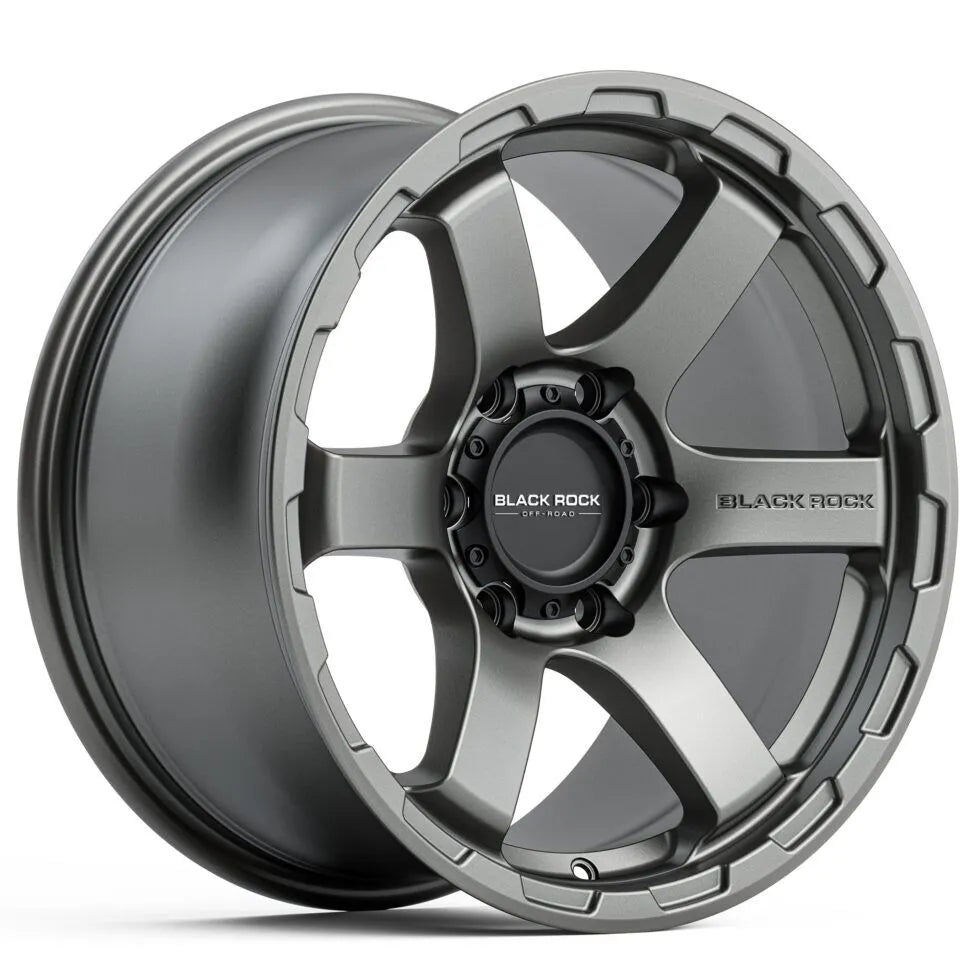 Black Rock Grip Satin Gunmetal Grey