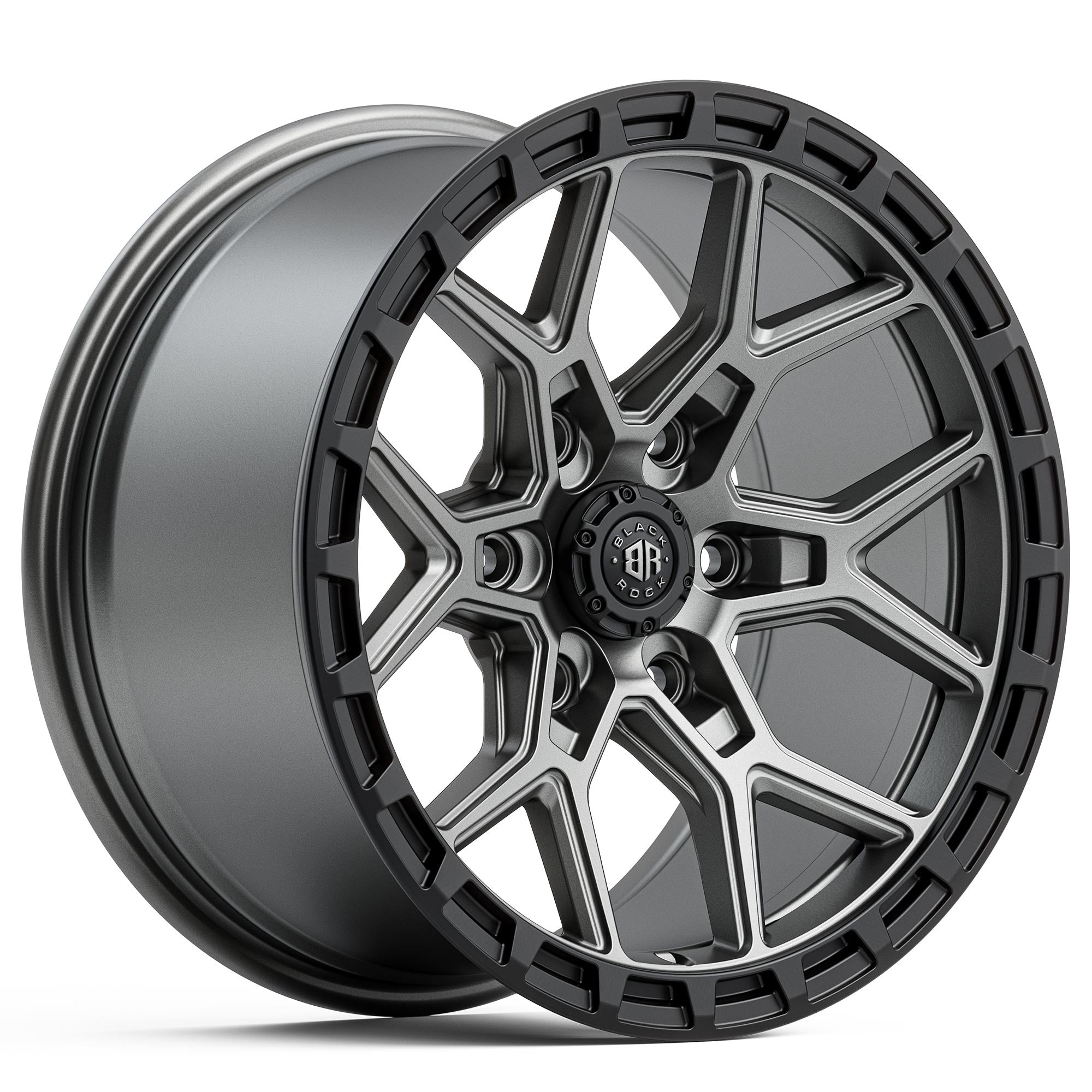 Black Rock Viper Gunmetal Grey Black Ring