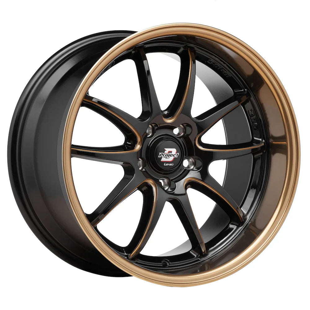 Lenso 90-Z Wheel Gloss Black Copper Milling Copper Lip image 1