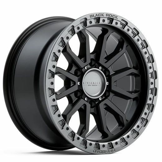 Black Rock Cobra Gunmetal Grey Black Ring