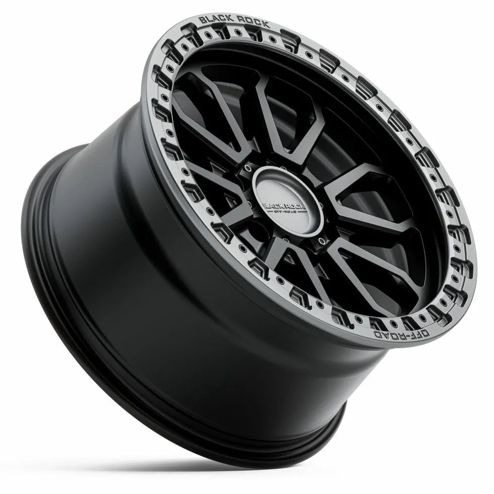 Black Rock Cobra Gunmetal Grey Black Ring