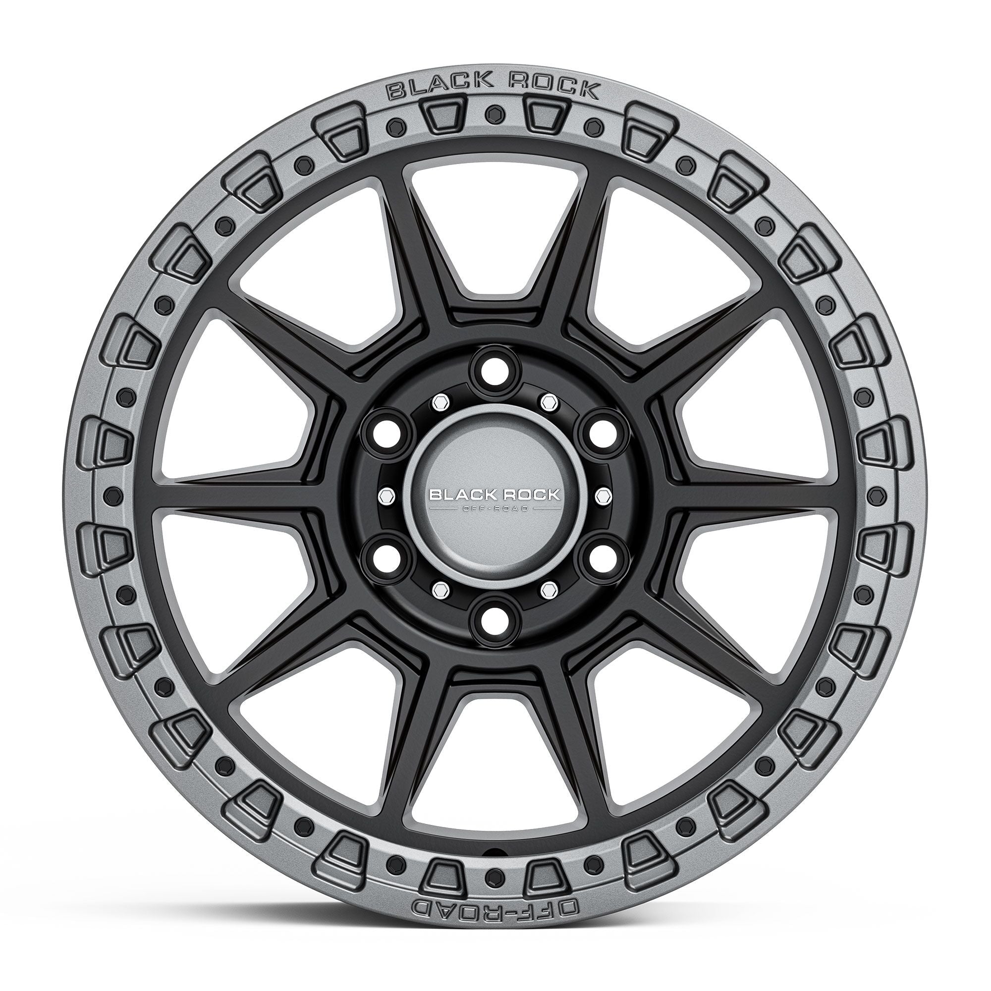 Black Rock Gunner Satin Black Gunmetal Grey Ring