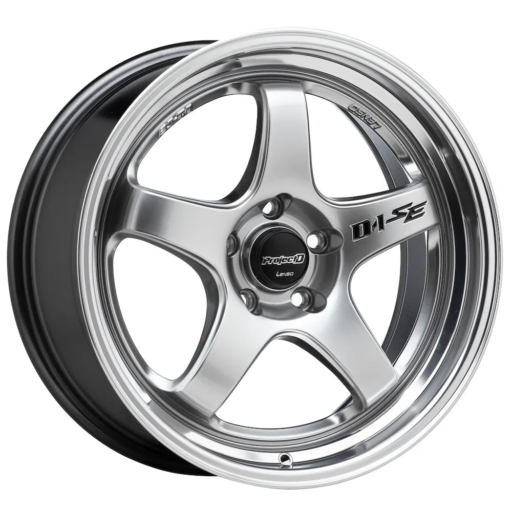 Lenso D-1SE Wheel Hyper Silver Mirror Lip image 1