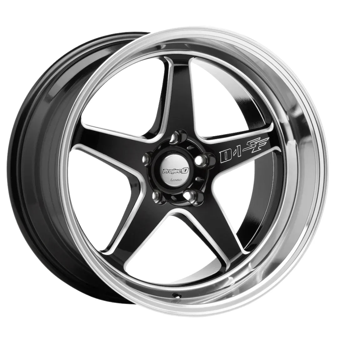 Lenso D-1SF Wheel Gloss Black Milled Mirror Lip image 1