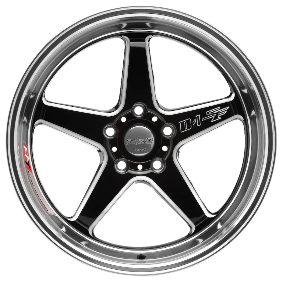 Lenso D-1SF Wheel Gloss Black Milled Mirror Lip image 2