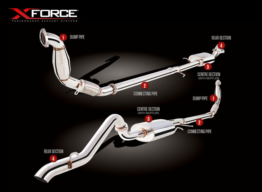 XForce Mitsubishi Triton 2.5L TD Turbo Back Exhaust with Cat Converter