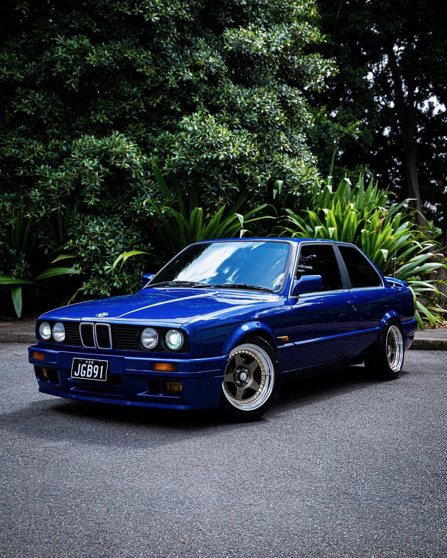 Josh's BMW E30 on Work Meister wheels with H&R lowering springs, GT Street build